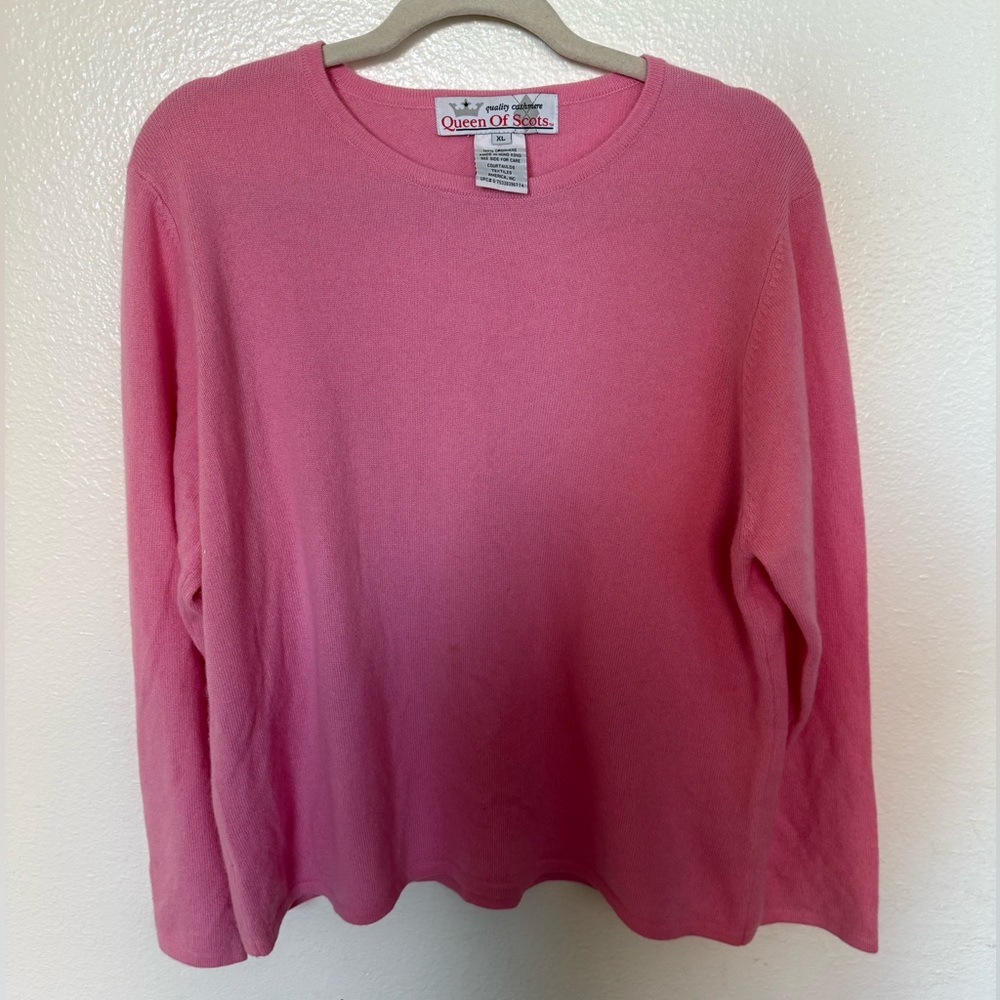 Queen Of Scots Bubblegum Pink 100% Cashmere Sweater XL
